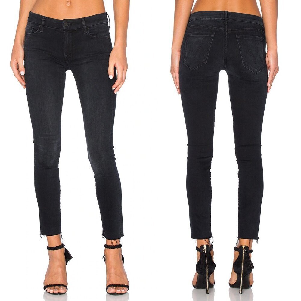 MOTHER The Looker Ankle Fray Blackbird Jeans Size 25